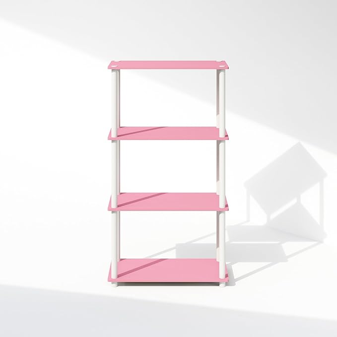 Furinno Turn-N-Tube Book Shelf, 4-Tier Bookshelf, Bookcase