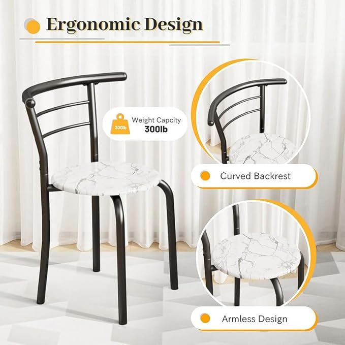 Shahoo 3-Piece Wooden Dining Table Set, Kitchen Breakfast Nook Sets