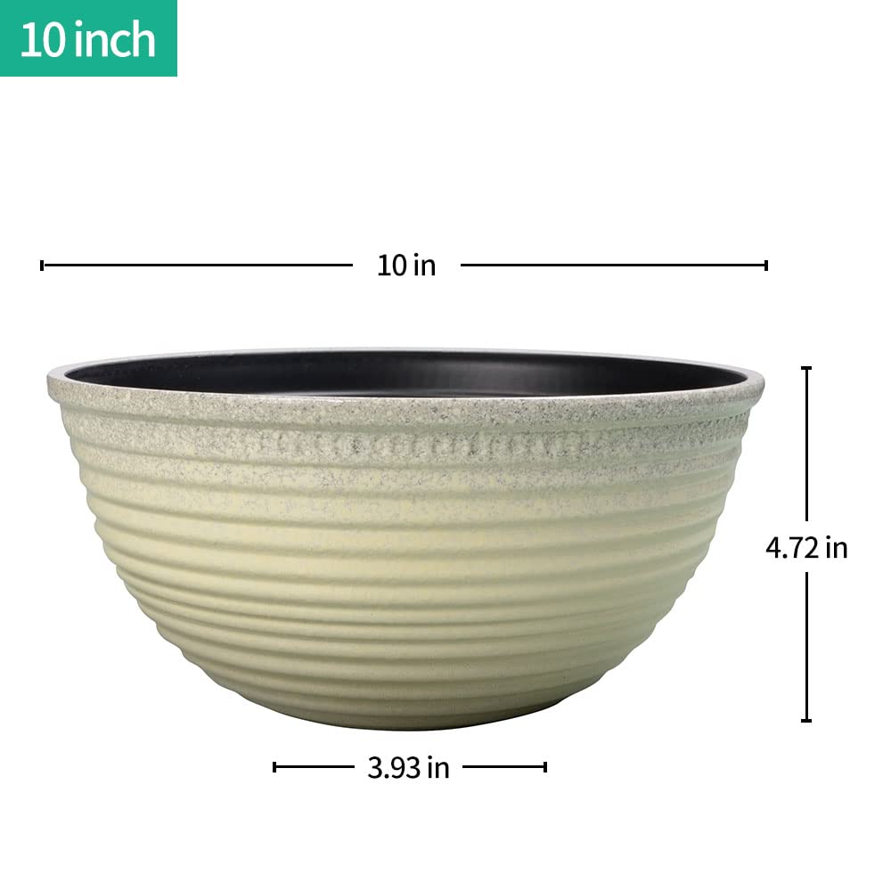 RICH ATLAS 2 Pack 10 Inch Plant Pots,Durable Decorative Flower Pots Planters with Drainage Hole for Indoor and Outdoor Plants,Flowers,Succulents, White