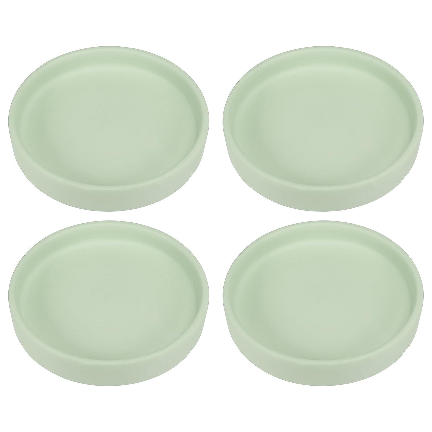 PATIKIL 4.5 Inch Round Ceramic Plant Saucer, 4 Pack Plant Saucer Tray Flower Planter Drip Tray for Indoors Outdoors Patio Balcony, Mint Green
