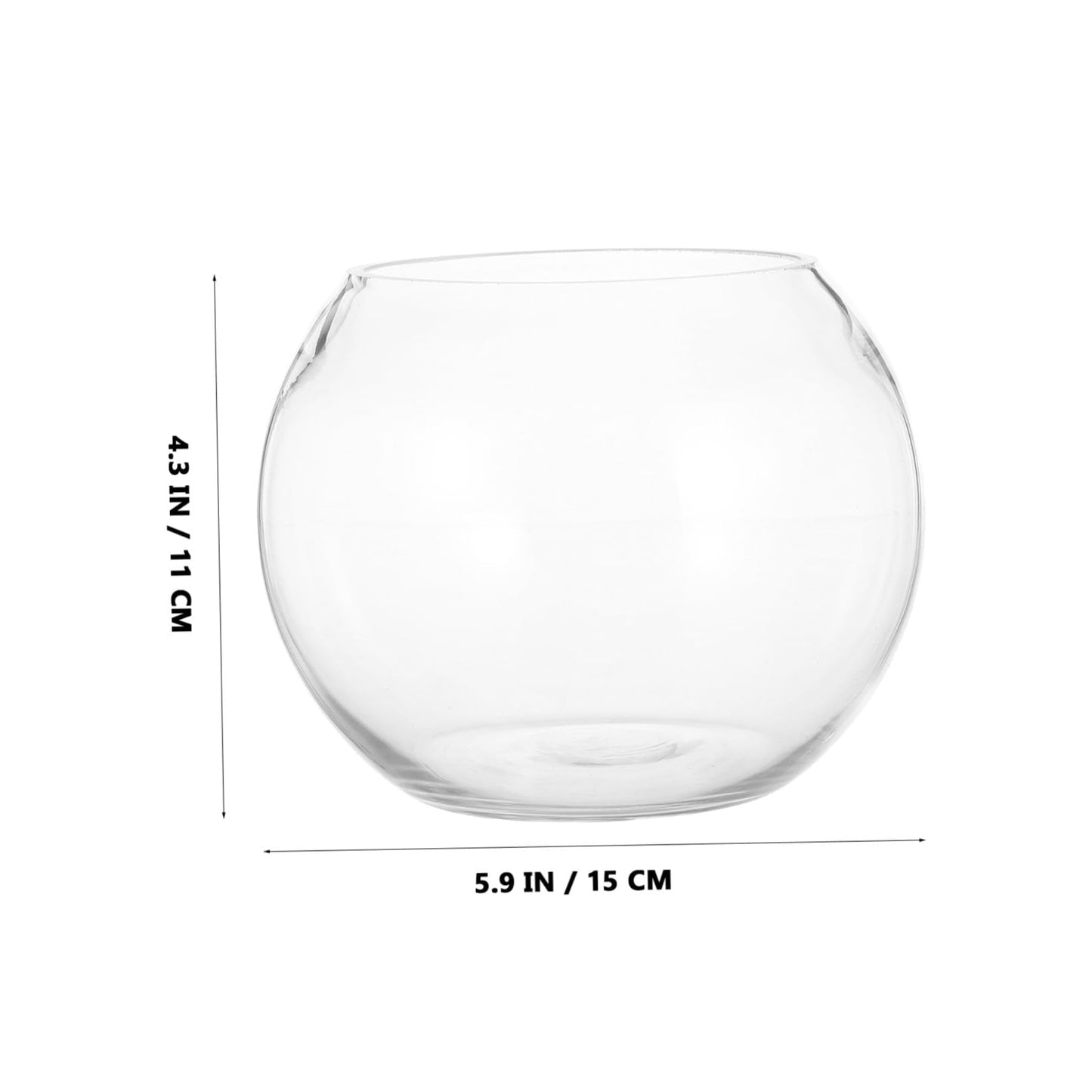 jojofuny Small Round Glass Bubble Vase 15cm Hydroponic Plant Container Succulent Terrarium Flower Pot for Home Office Decoration