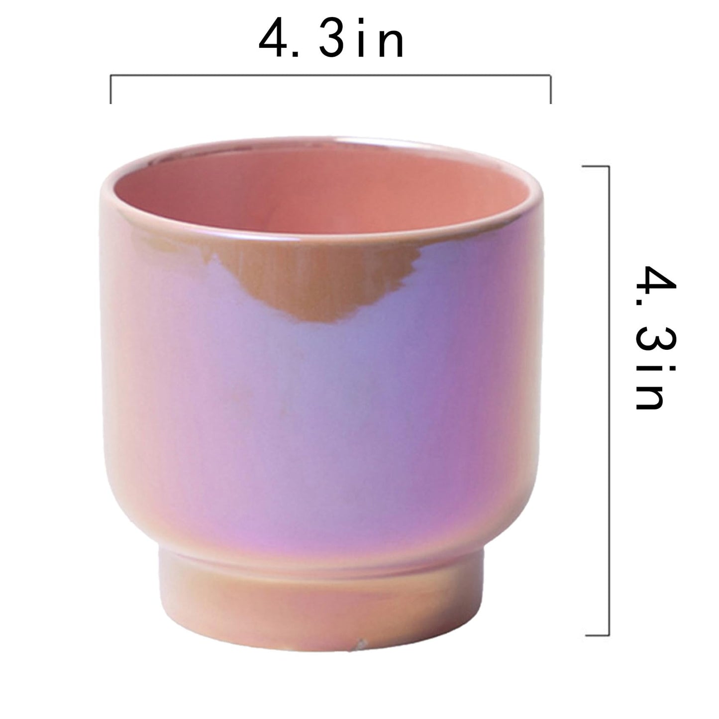 LB Pink Purple Ceramic Planters for Indoor Plants, Succulent Plant Pots Ceramic Plant Pot, Cute Flower Pots for Living Room Office Home Decor, Round Flower Pot of 4.3 Inch(Plant Not Included)