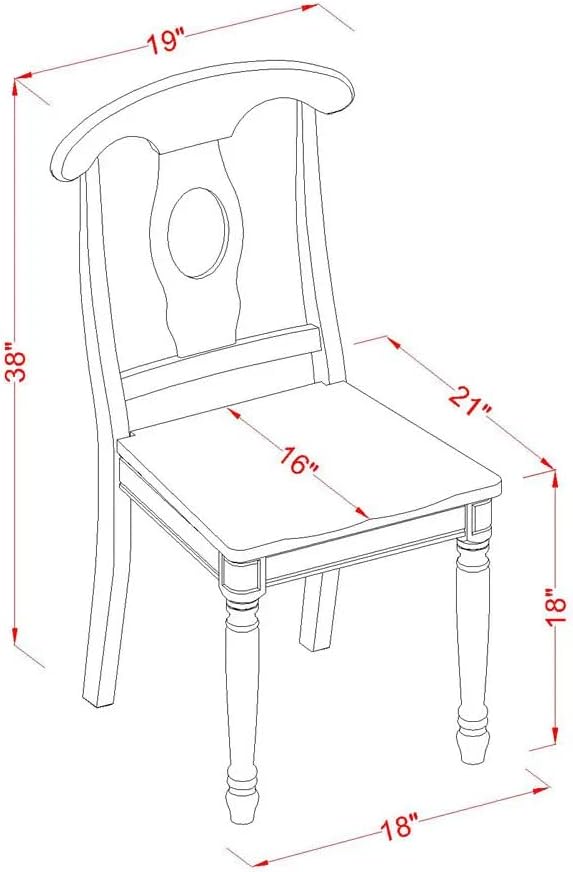 East West Furniture KEC-LWH-W Kenley Dinette Chairs