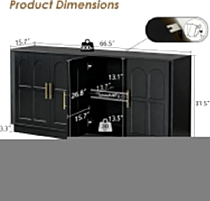67'' Modern TV Stand for TVs up to 75'', Modern Long Media Console