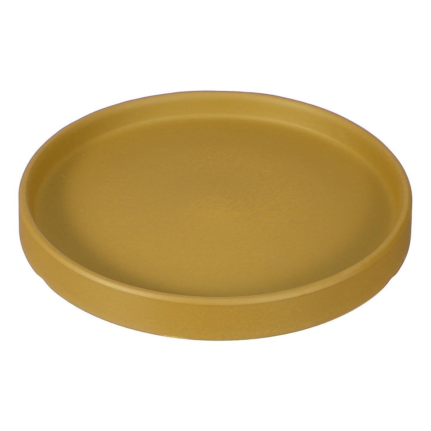 YELARXI 6.7 Inch Ceramic Plant Saucers, Round Flower Planter Water Trays Ceramic Plant Saucer Pot Tray -Fitting for (Outdoor/Indoors/Garden/Planting/Water/Flower/Coffee) Yellow
