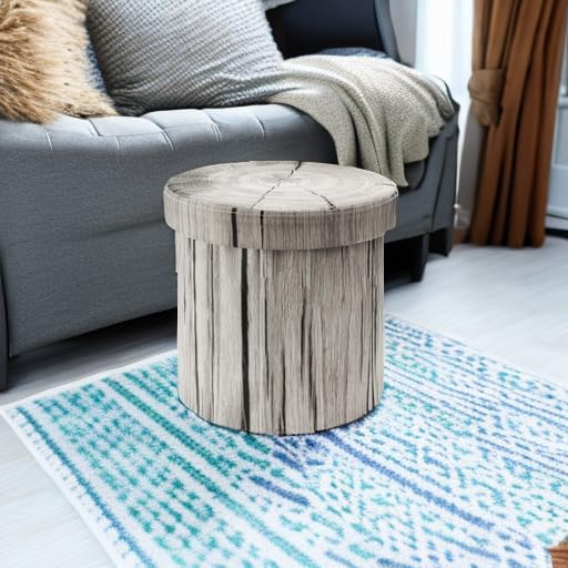 Sorbus Tree Stump Stool, Storage Ottoman 15 Inch Fake Tree Stumps Log Stool