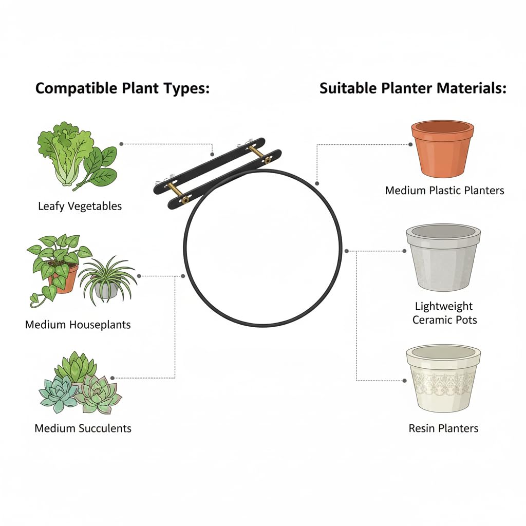 Vercome Hanging Flower Pots Holder-Deck Railing Plant Container Holder for Round Pot Planters (6") Hanging Bucket Flower Pot Holder for Patio Balcony Outdoor Plants 2 Pack