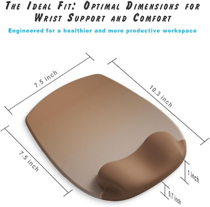 ErgoFlow Gel Wrist Rest Mouse Pad - Ergonomic Cushion for Desk, Cute Aesthetic Computer Decor for Women; Small Mousepad Mat&Laptop Pads - Office Home Support & Ergo Accessories Supplies(02Mocha Sand)