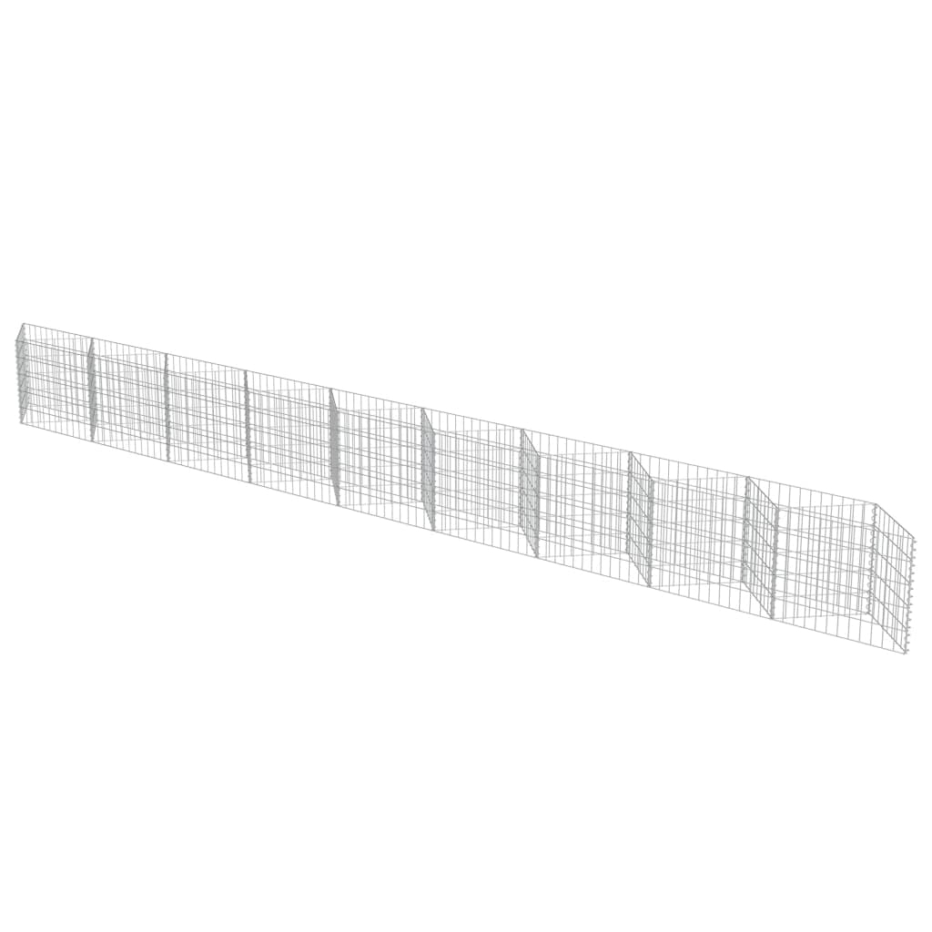 vidaXL Gabion Basket for Garden, Galvanised Steel Gabion Planter, Gabion Raised Bed, High Load Capacity, 248''x11,8x19,7''