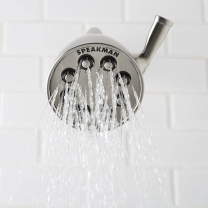 Speakman S-2251-BN Signature Icon Anystream High Pressure Adjustable Solid Brass Shower Head, Brushed Nickel