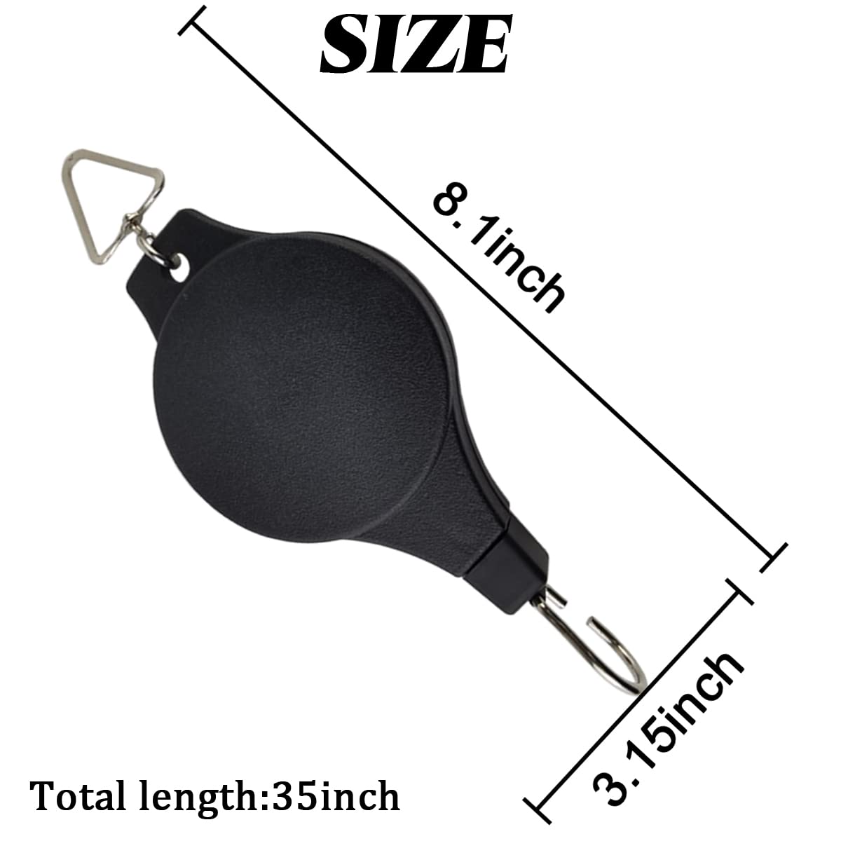 TIHOOD 3PCS Plant Pulley with 3PCS Ceiling Hooks Retractable Pulley Plant Hanger Hanging Flower Basket Hook Hanger for Garden Baskets Pots and Birds Feeder in Different Height Lower and Raise