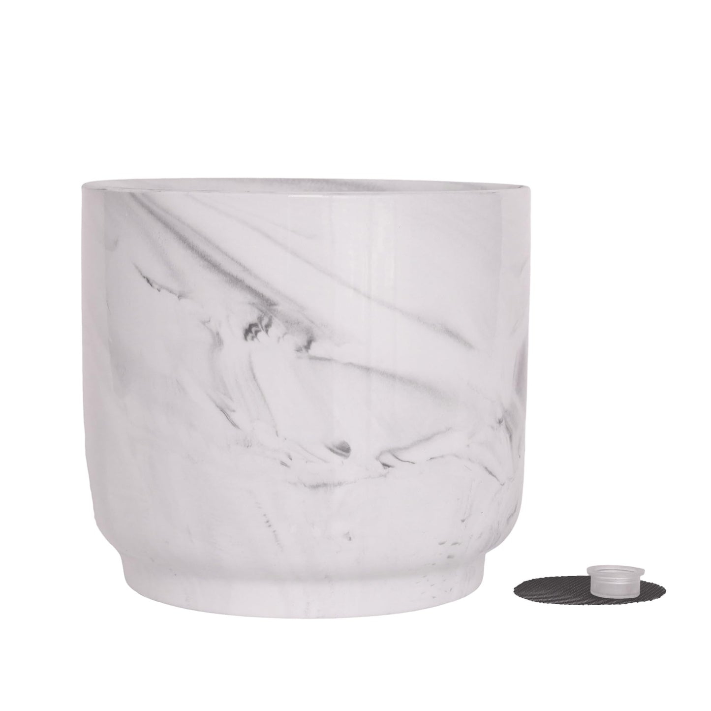 Padolitlay Ceramic Plant Pot 6 Inch Marble Planter Pots with Drainage Holes & Mesh Pads, Modern Plant Pot for Indoor Outdoor Plants-Cylinder Round Planter Pot