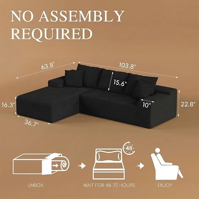 104" Convertible Sectional Couch
