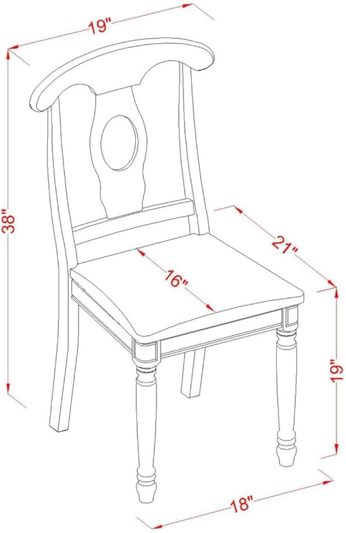East West Furniture KEC-BLK-LC Kenley Dining Room Chairs