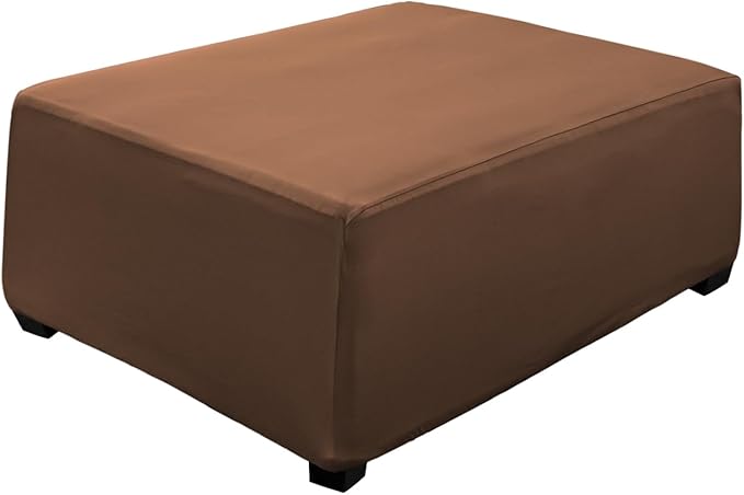 Super Stretch Ottoman Cover- Soft Form Fit Ottoman Cover Rectangular Ottoman