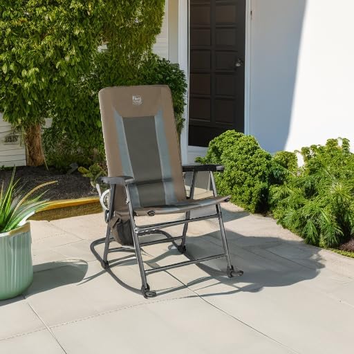 TIMBER RIDGE Outdoor Folding Rocking Chair, Hard Armrests