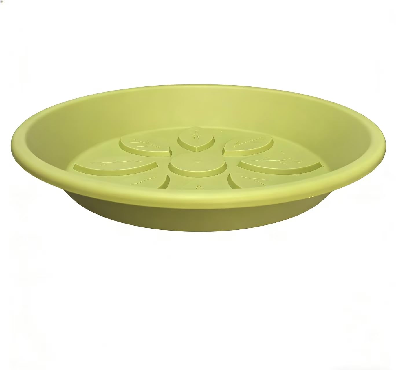Heavy Duty Light Green Plant Saucer, Deep Waterproof Garden Drip Tray, Stylish Leaf Pattern Round Pot Base For Home Indoor Outdoor Planters, plant water catcher tray, trays for plants 10 Inch