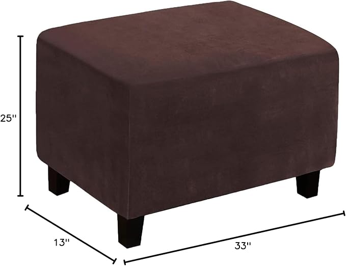 Ottoman Cover, Stretch Rectangle Velvet Ottoman Slipcovers of Foot Stool