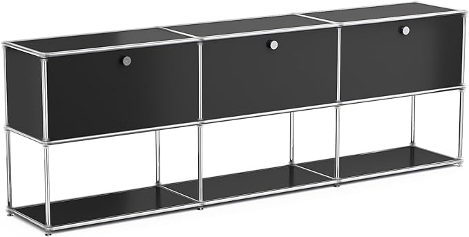 Modern Storage Cabinet Black G Versatile Free-Standing Organizer