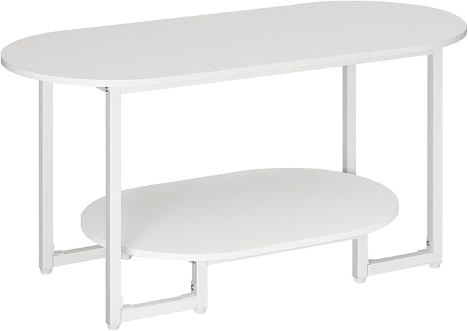 HOOBRO Coffee Table for Living Room, Oval Small Coffee Table