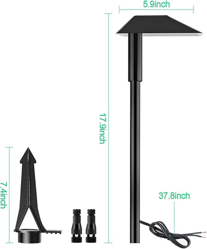 5W Low Voltage Landscape Pathway Lights with Connectors,12-24V Outdoor Path Lights, 3000K Wired Landscape Lights for Yard Garden Walkway, IP66 Waterproof（8Pack）