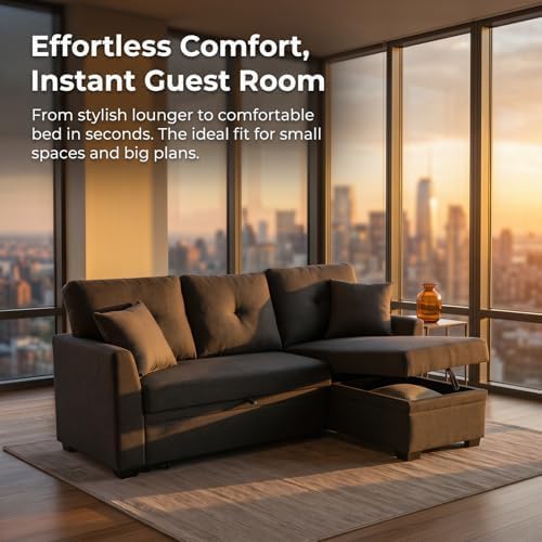 Convertible Sofa Bed, L Shape Sleeper Sofa