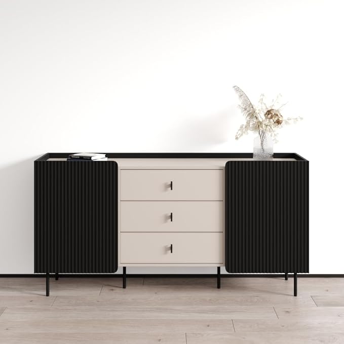 Meble Furniture Dalia 160cm x 45cm x 75cm Engineered Wood Sideboard — Cashmere