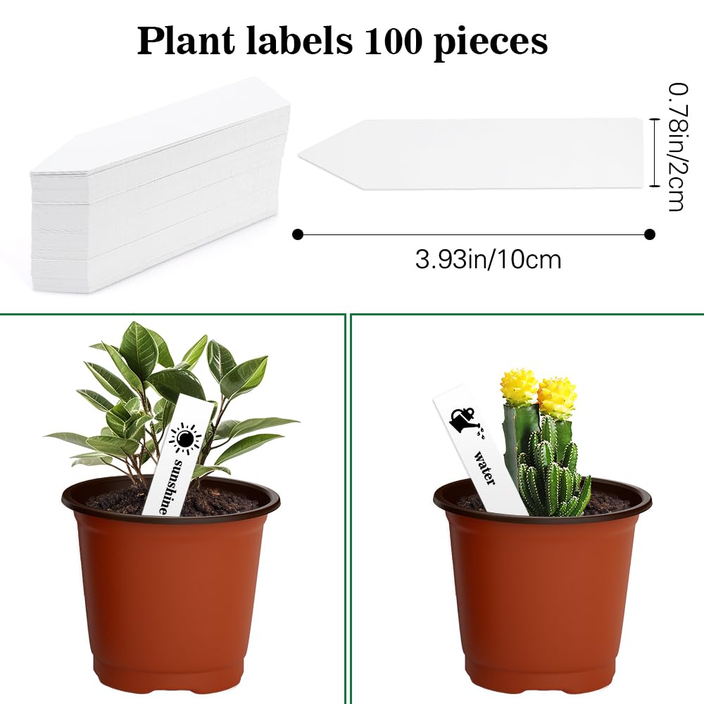 Cidenbio Nursery Pots 100 PCS 6 Inch Plant Pots with 100 Labels, Planting Pot for Plants Indoor Outdoor, Plastic Flower Pot for Seedlings Transplanting Small Plants Growing