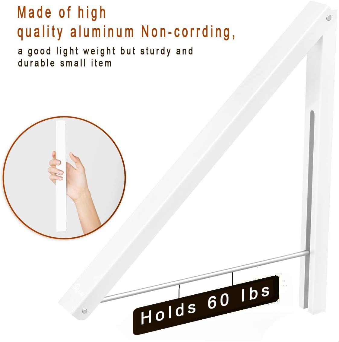 Anjuer Drying Rack Wall Mounted Clothes Hanger Folding Wall Coat Racks Aluminum Home Storage Organiser Space Savers