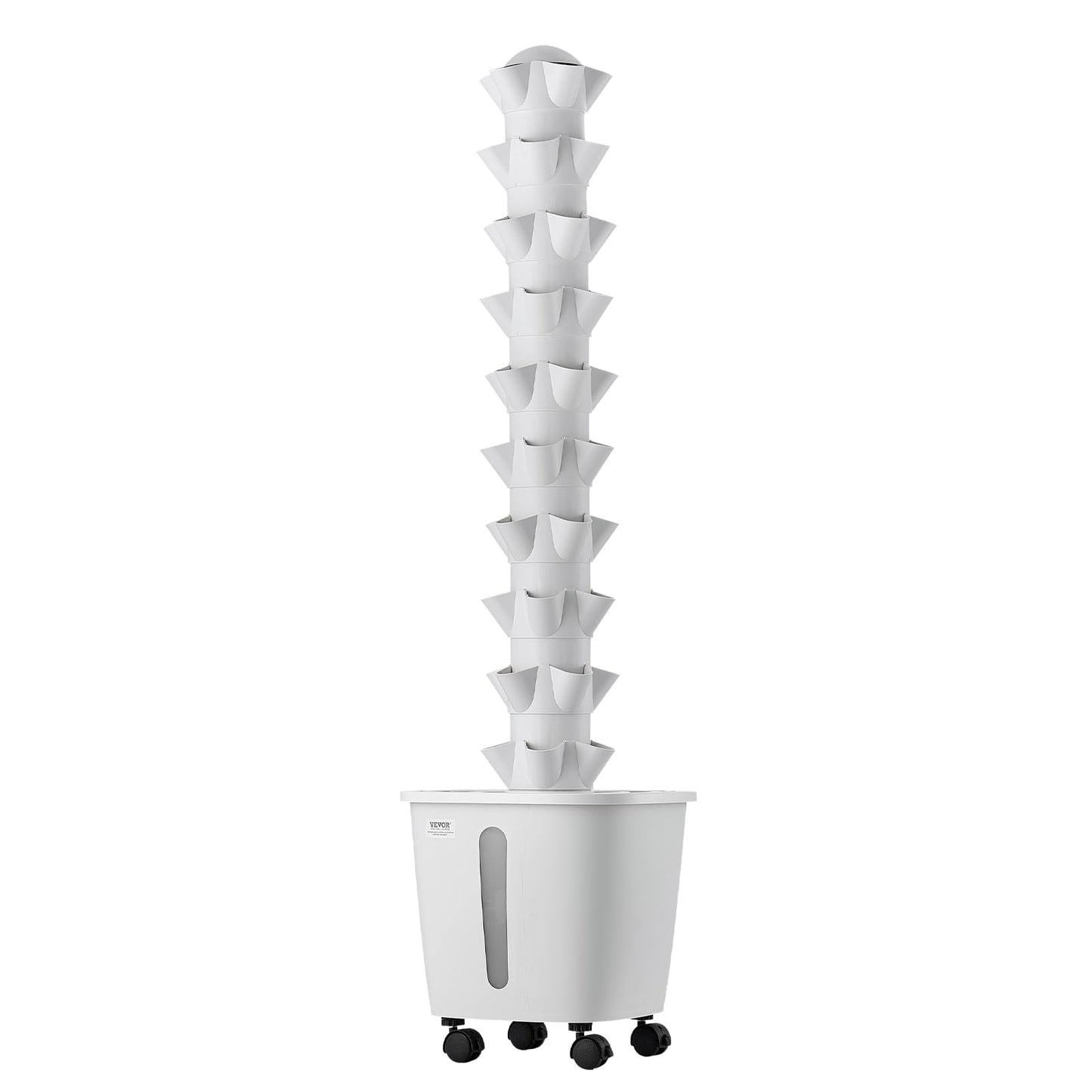 VEVOR Hydroponic Tower, 50 Pods 10 Tiers Hydroponics Growing System Kit with App Control & Casters, Vertical Home Garden with 20L Water Tank & Pump, Planter for Indoor Herbs, Fruits and Vegetables