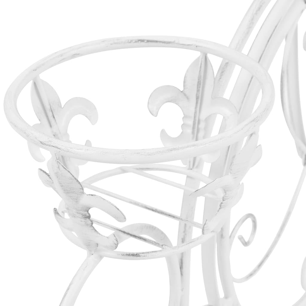GOLINPEILO Plant Stand Bicycle Shape Vintage Style Metal, Tricycle Plant Stand Flower Pot Cart Holder for Home, Garden, Patio,Mother’s Day - Parisian Style (Antique White)