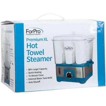 ForPro Professional Collection Premium XL Hot Towel Steamer, 50% Larger Capacity, Holds 9 Facial Towels, Quick Heating Steam Towel Warmer for Salons and Spas