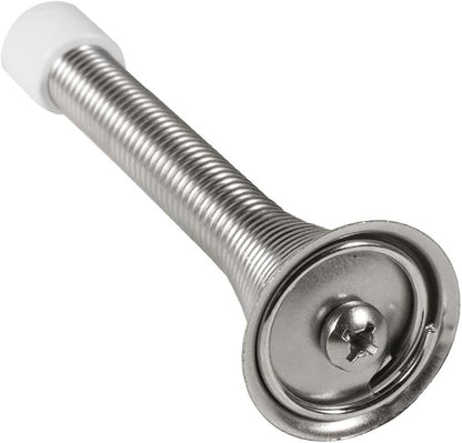 KISEER 24 Pack Spring Door Stops 3 1/4 Inch Flexible Heavy Duty Spring Door Stopper with RustProof Screw Rubber Bumper Tips (Satin Nickel)