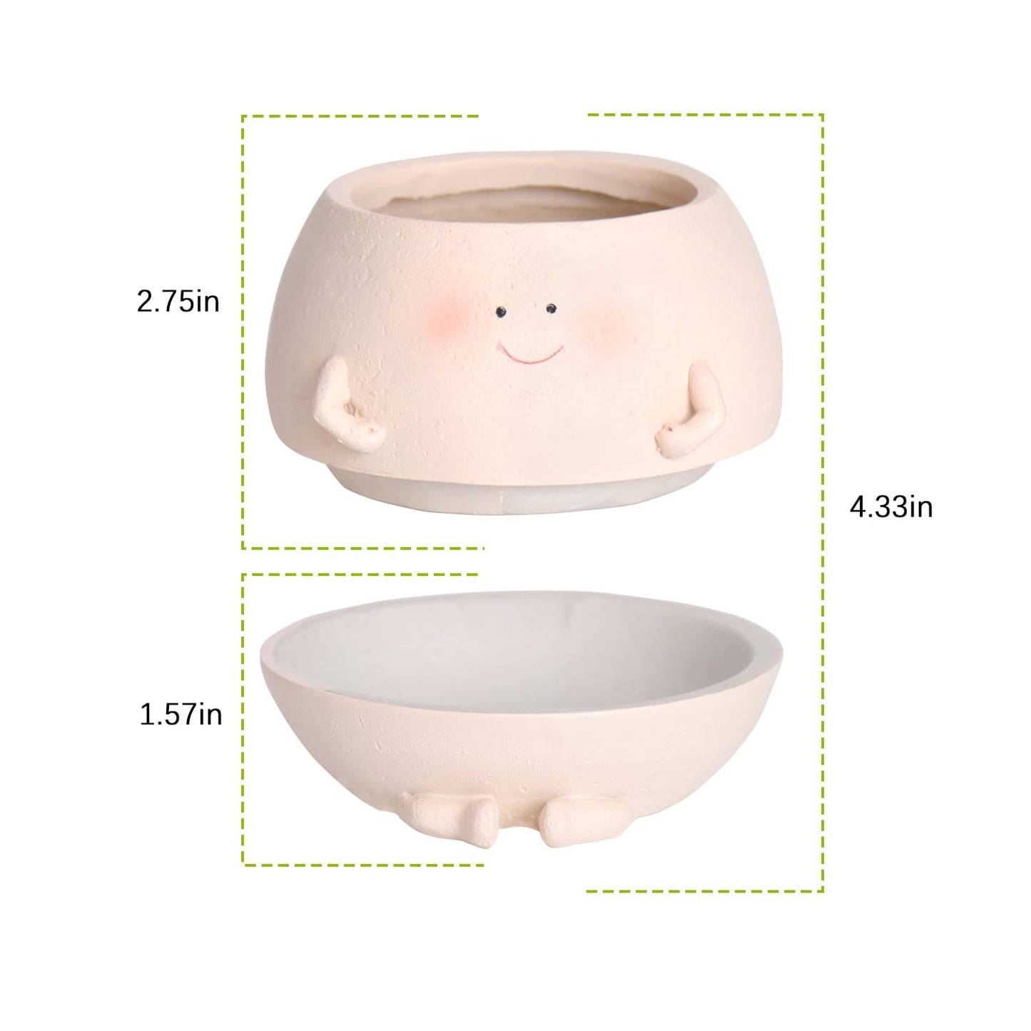 Pricetail Smiley Face Self Watering Planter Pots for Indoor Outdoor Plant with Drainage Hole, Cheerful Kids Face Planters Pots Lovely Gift for Mother's Day, Christmas