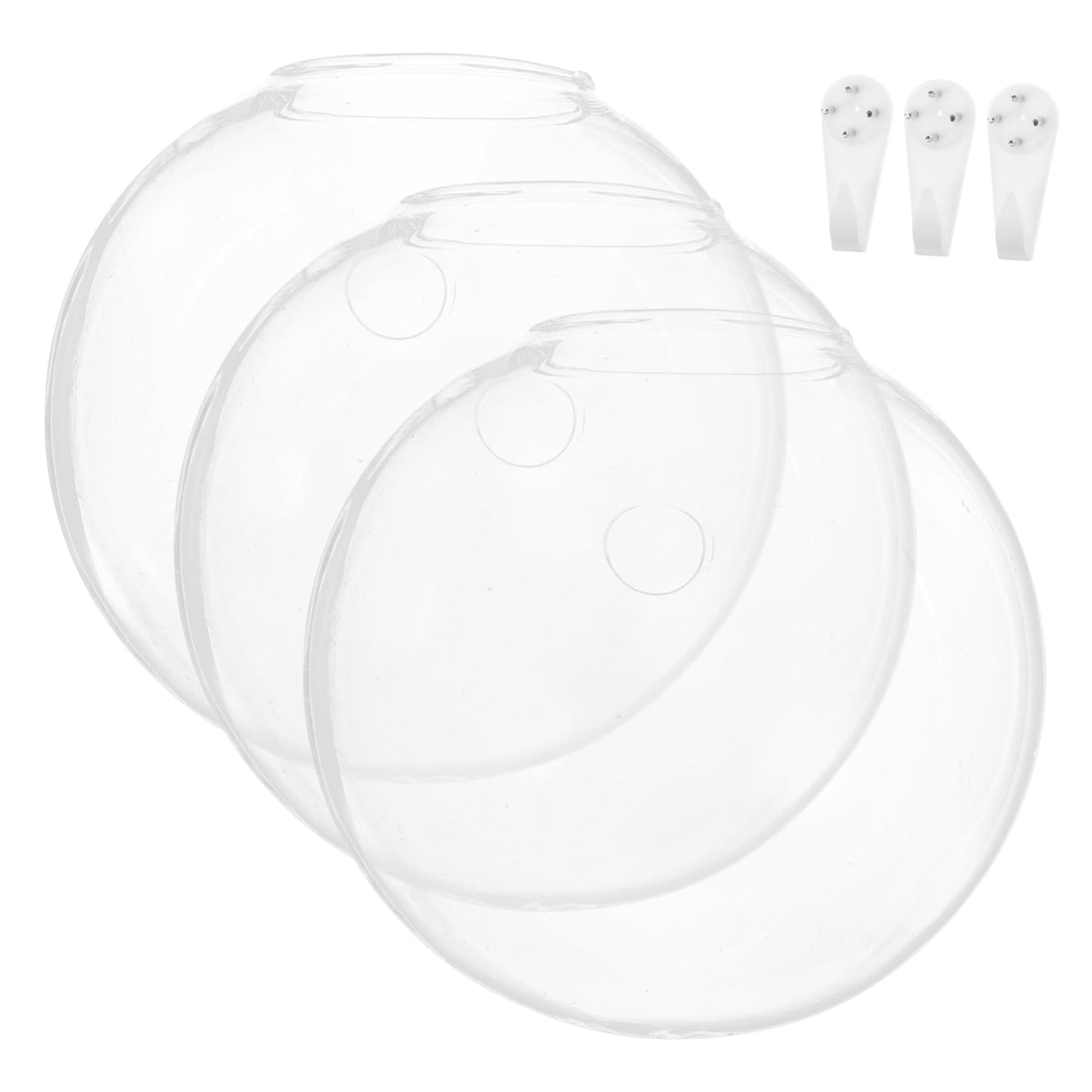 Levemolo 1set Glass Wall Plant Vase Decorative Hanging Vases for Wall-Mounted Plant Terrarium Bud