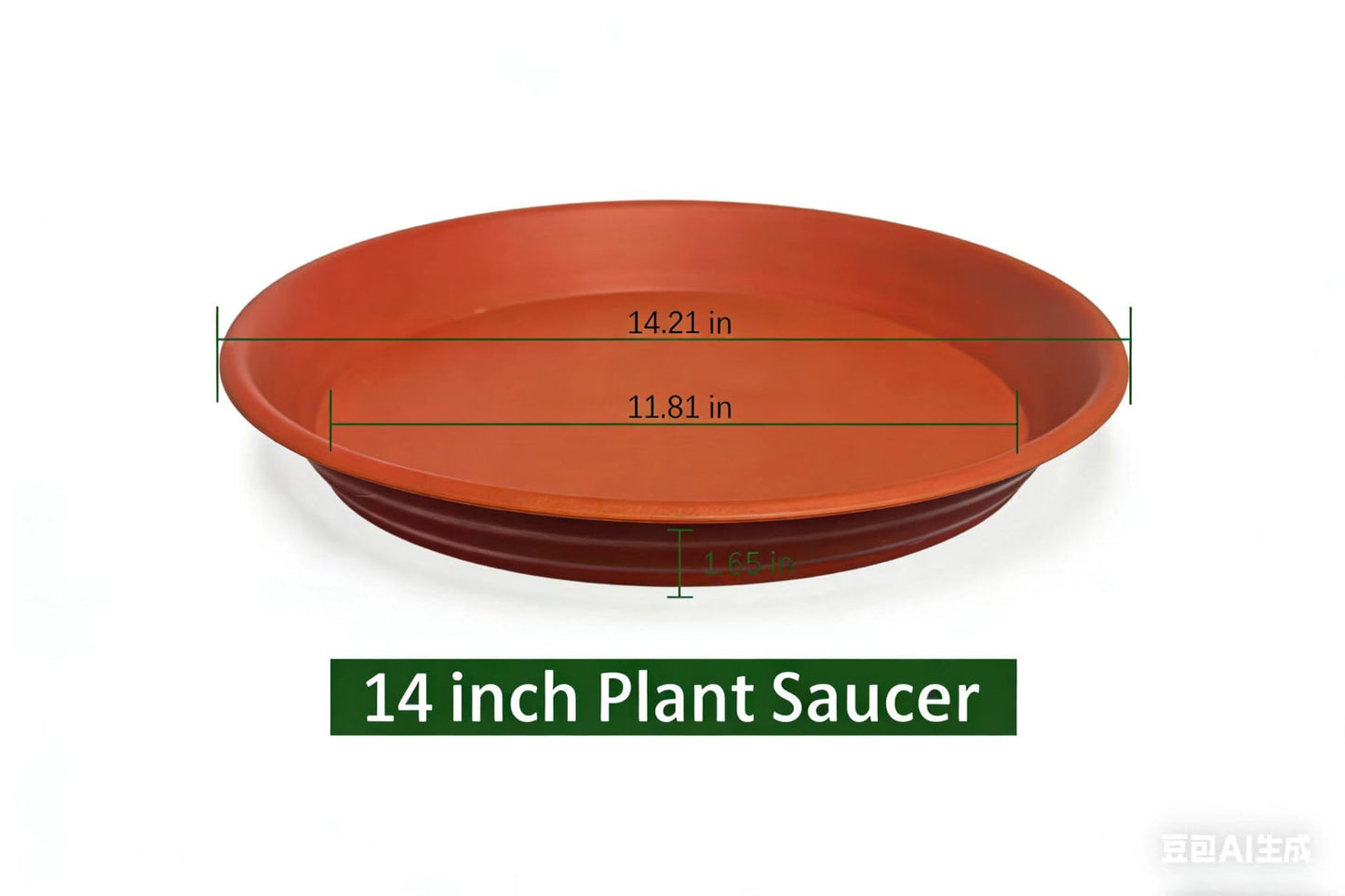 Yooosmile Large Plant Saucer Giant Plastic Drip Tray, Heavy Duty Water Catcher Plant Pot Base, Indoor Outdoor Oversized Planter Tray for Villa Entryway Garden,drip Trays, 14 Inch Beige