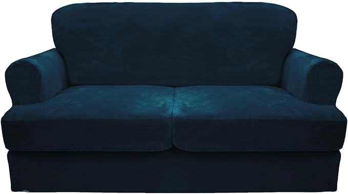 CUCRAF T Cushion Sofa Cover 3 Piece Loveseat Slipcovers, Soft Thick Velvet