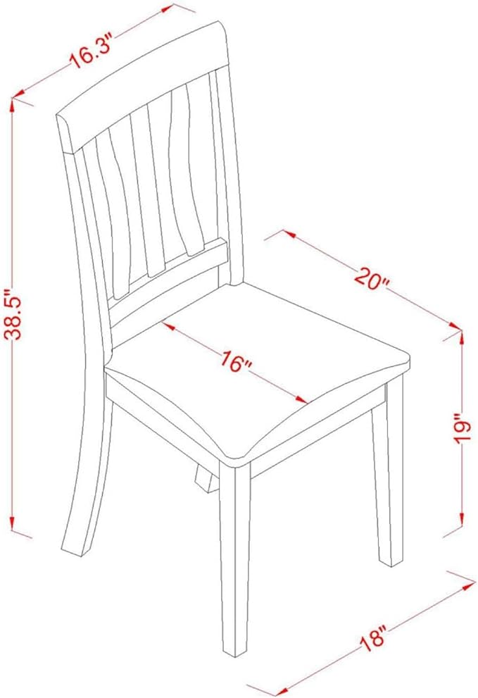 East West Furniture ANC-CAP-C Antique Kitchen Dining Chairs