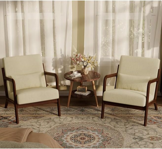 Garvee Mid-Century Accent Chair Set of 2, Cozy Reading Chair, Modern Lounge