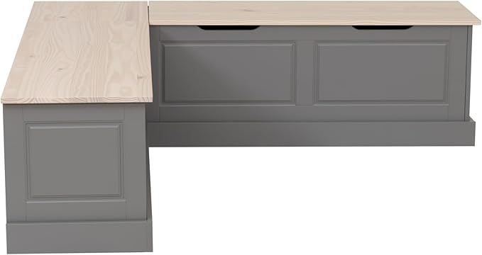 Linon Harris Grey and Maple Solid Pine Backless Nook