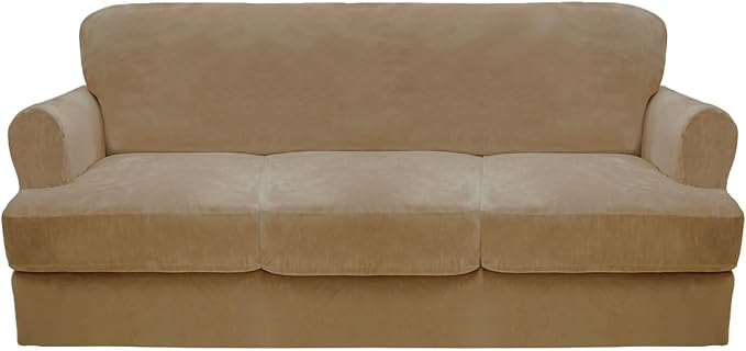 CUCRAF Cushion Sofa Cover 4 Piece Slipcovers, Soft Thick Velvet Couch Cover