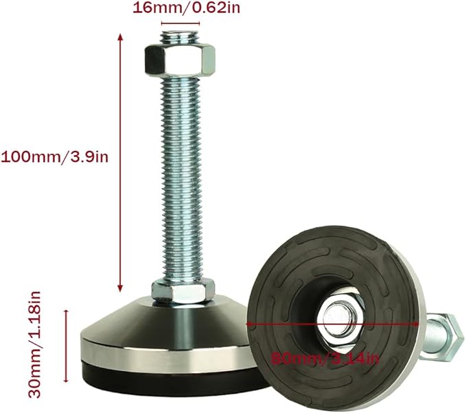 Heavy Duty Leveling Screw Leg, Leg Leveler 3.14" Dia Base, Adjustable Leveling