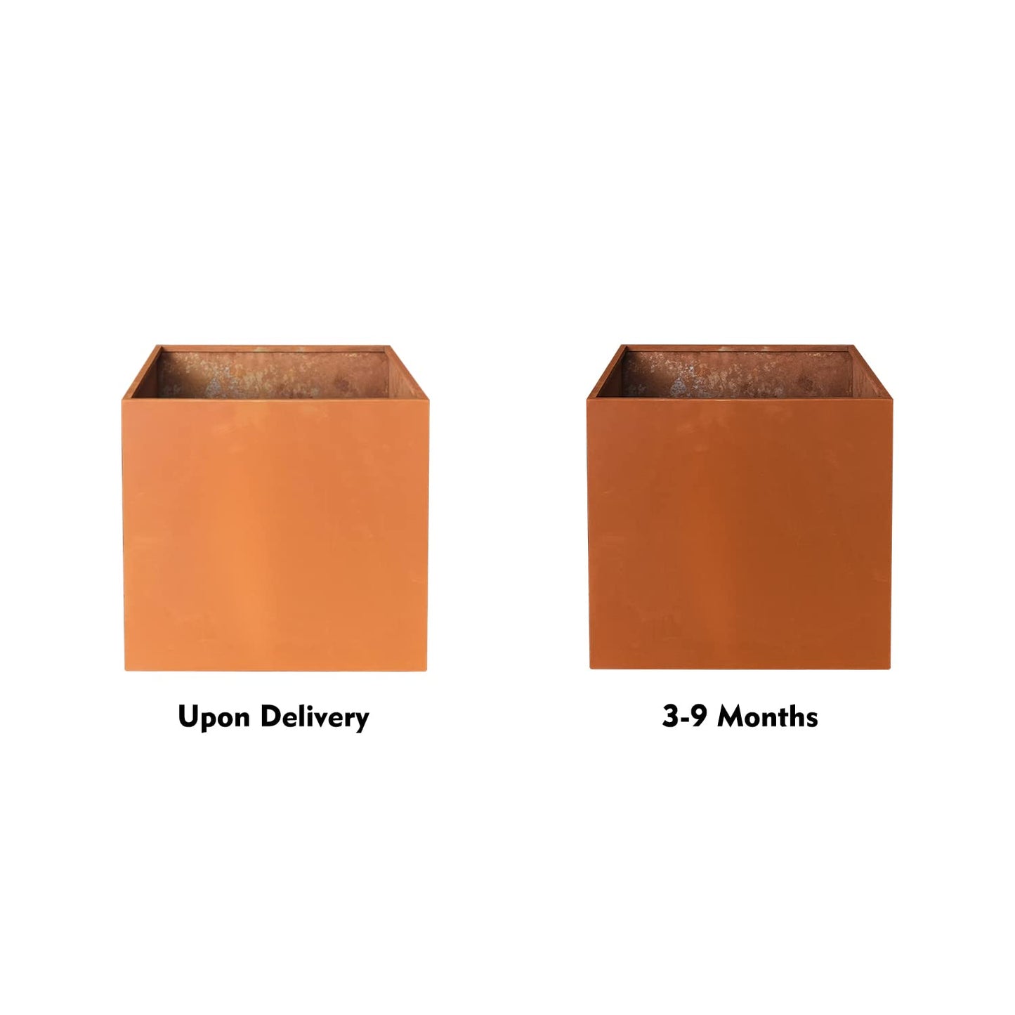 GZGNEEVL Corten Steel Planter Box Metal Square Planters 26 Inch Steel Large Outdoor Planter Tall Plant for Commercial Residential Patio and Backyard