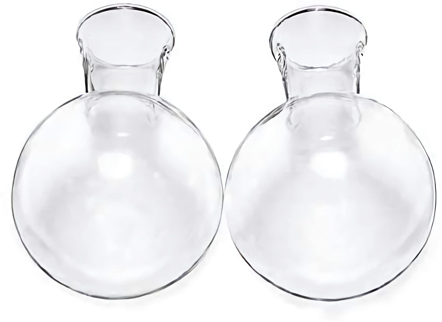 Kingbuy Bulb Glass Vase with Side-Hole (Hole to Hole Opening Dia.: 1.18 in) for Replacement Planter Terrarium with Wooden Stand Accessories Desktop Hydroponics Water Plant Propagation Station, 2 Pack