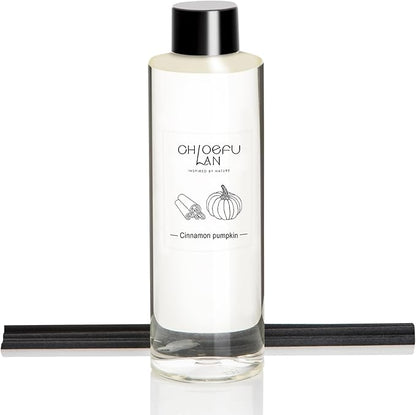 Pumpkin Cinnamon Scented Oil Reéd Diffuser Refill 6.76 oz, Home Decoration in Autumn and Winter, Barn Fall Decor Pottery, 0% Alcohol, Aromatherapy, Perfect for Halloween and Christmas