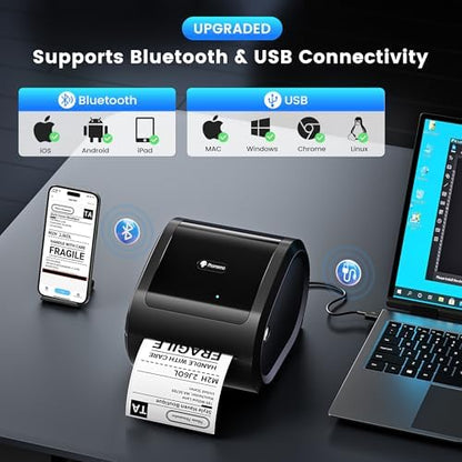 Phomemo D520BT Thermal Label Printer for Business, 4x6 Bluetooth Shipping Label Printer for Small Business & Packages, Compatible with Android, iOS, PC, Amazon, Shopify, USPS