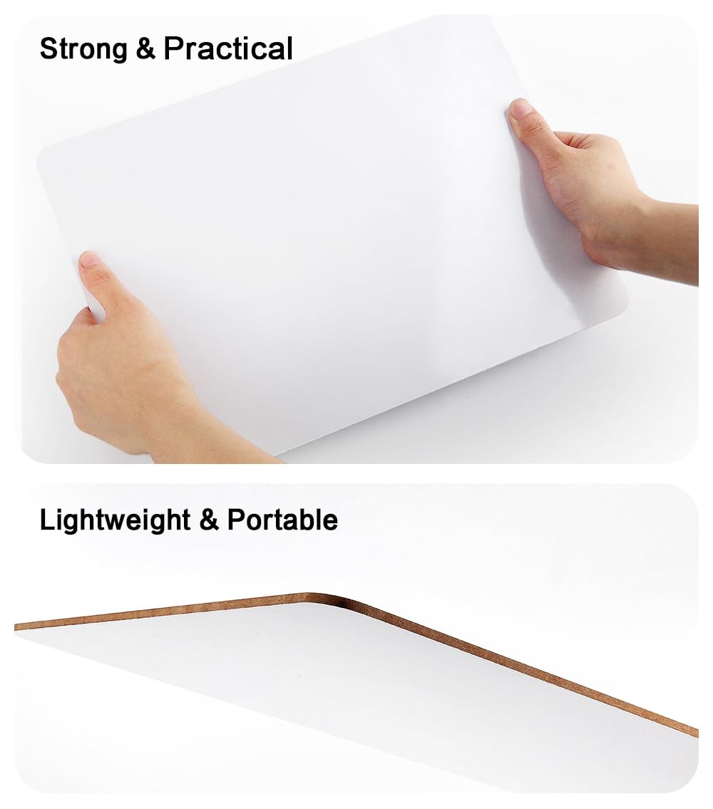Dry Erase Lapboards, HERKKA 12 Pack Double Sided Dry Erase Lap Boards 9 x 12.5 Inch, 12 Markers, 12 Erasers, Small Dry Erase Boards for Classroom Supplies