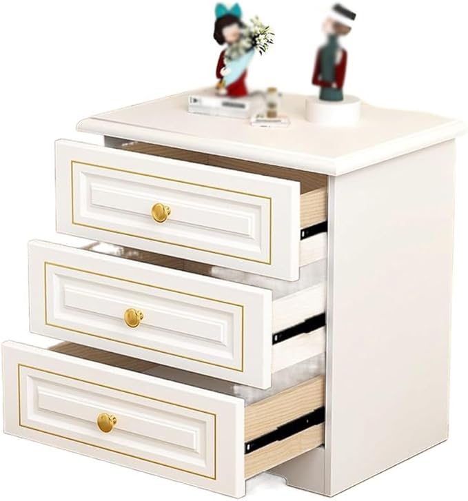 Night Stand Light Luxury Solid Wood Bedside Table, Simple Home Storage Cabinet