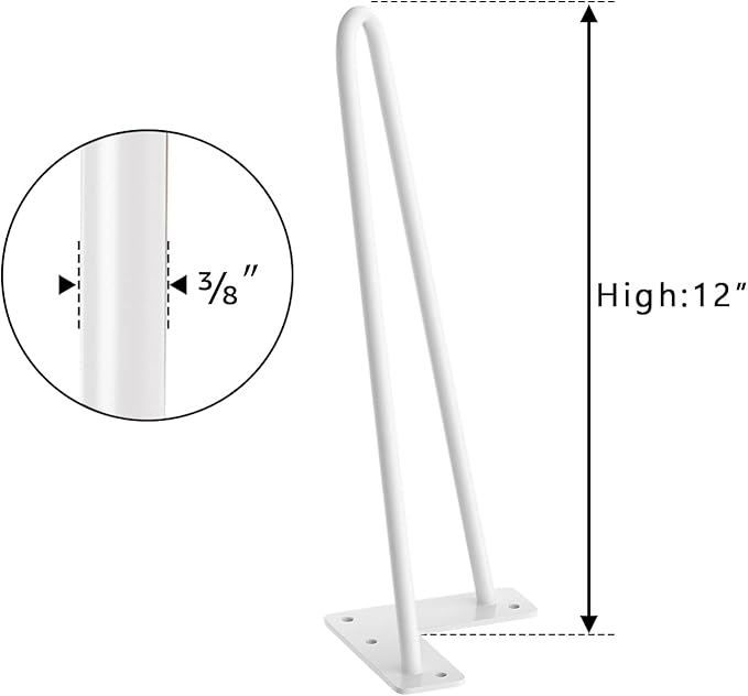 SMARTSTANDARD 12 Inch Heavy Duty Hairpin Furniture Legs, Metal Home DIY Projects