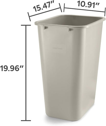 COASTWIDE Professional Plastic Trash Can, 10.25 Gallon, Beige